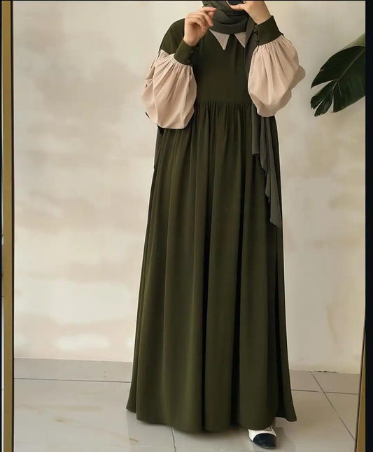 Frill Abaya Style Long Cuff Maxi
