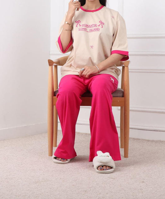 Island Bow Style Western 2-Pcs Summer Tracksuit For Her MWTS-29