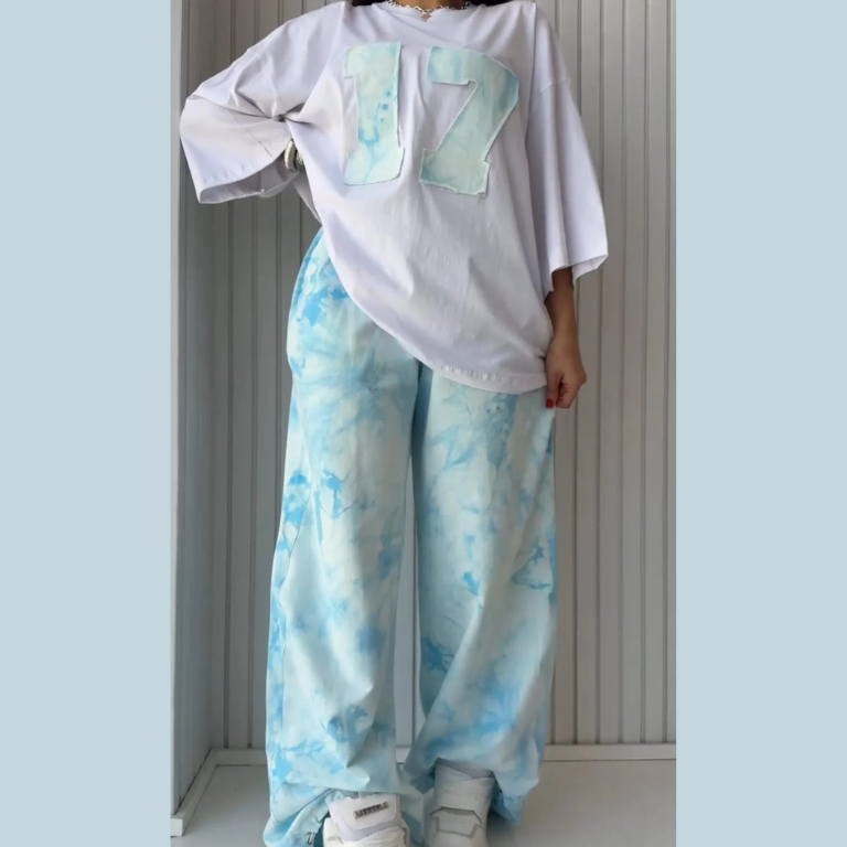 Tie-Dye Style Western 2-Pcs Summer Tracksuit For Her CWTS-01
