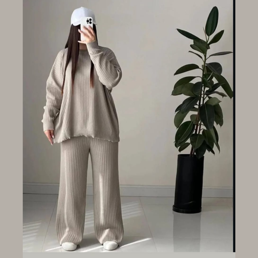 Rib Premium Quality Winter 2-Pcs Tracksuit. CWTS-36