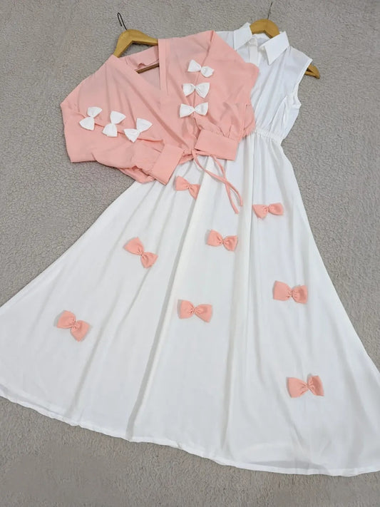 Classic Wine Bow Embellished Maxi 2-Piece