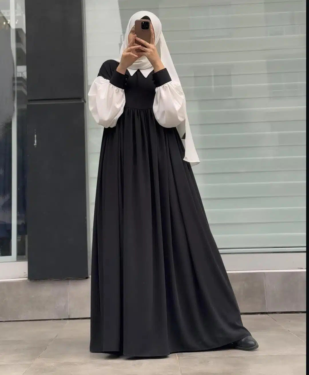 Frill Abaya Style Long Cuff Maxi