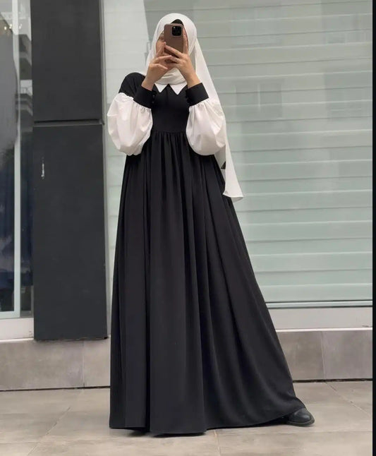 Frill Abaya Style Long Cuff Maxi
