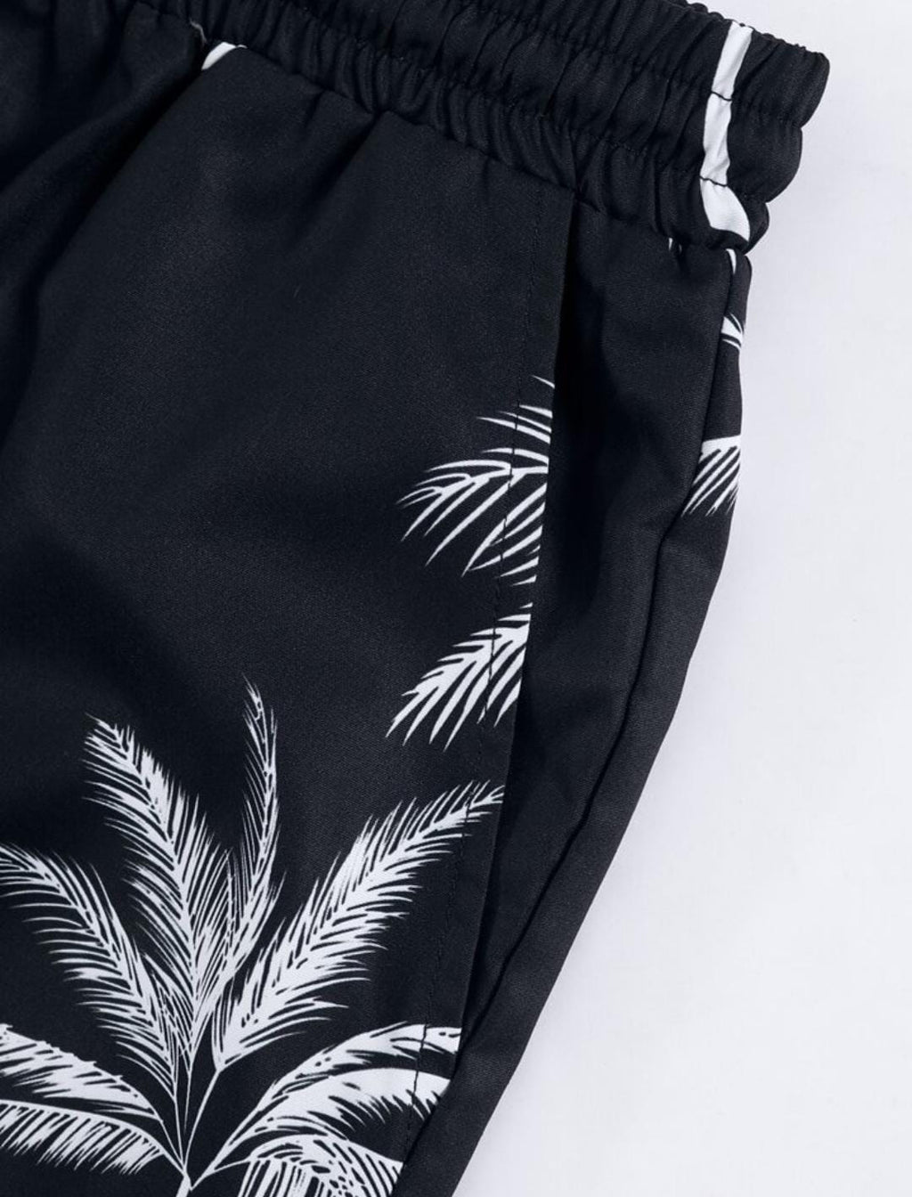 Men’s Coconut Trees Print Shirt Shorts Set Trendy Casual 2 Pcs Outfits