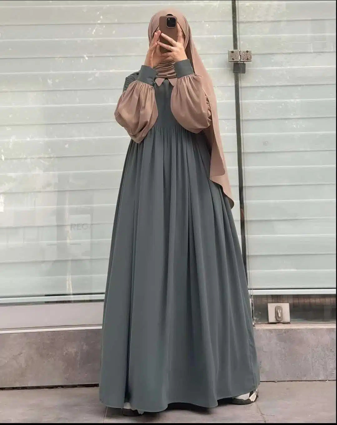 Frill Abaya Style Long Cuff Maxi