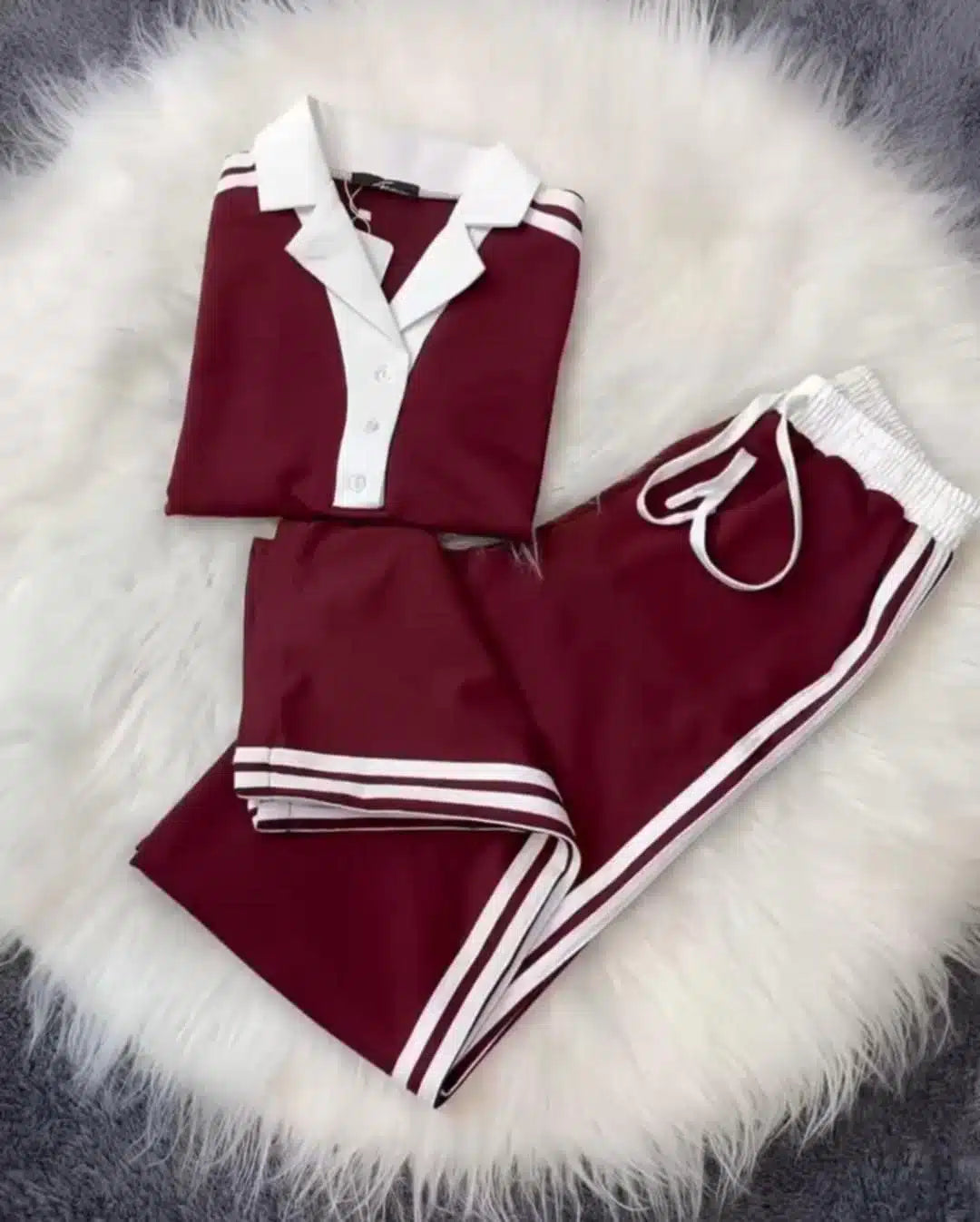 Contrast Collar Style Western 2-Pcs Summer Dry-Fit Tracksuit For Her. WSTS-01