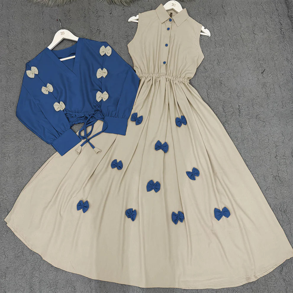 Classic Wine Bow Embellished Maxi