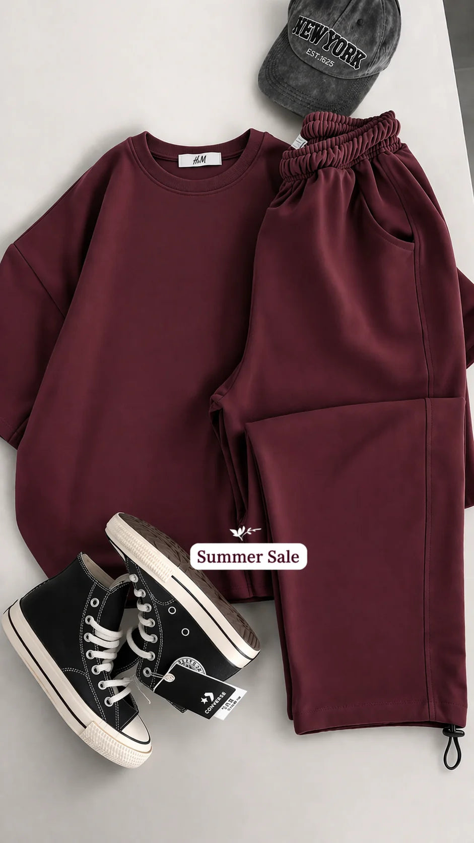 Round Neck Style Short Sleeve 2-Pcs Summer Tracksuit For Her CWTS-02