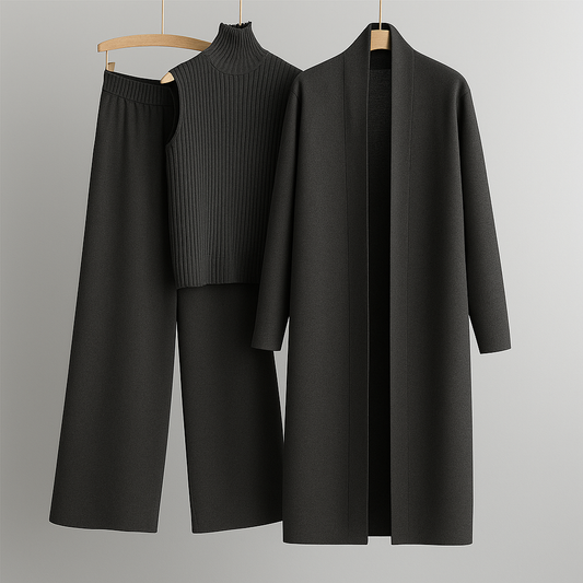 Long Gown Style 3-Pcs Winter Co-Ord Suit. WWTS-13