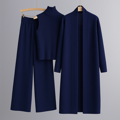 Long Gown Style 3-Pcs Winter Co-Ord Suit. WWTS-13