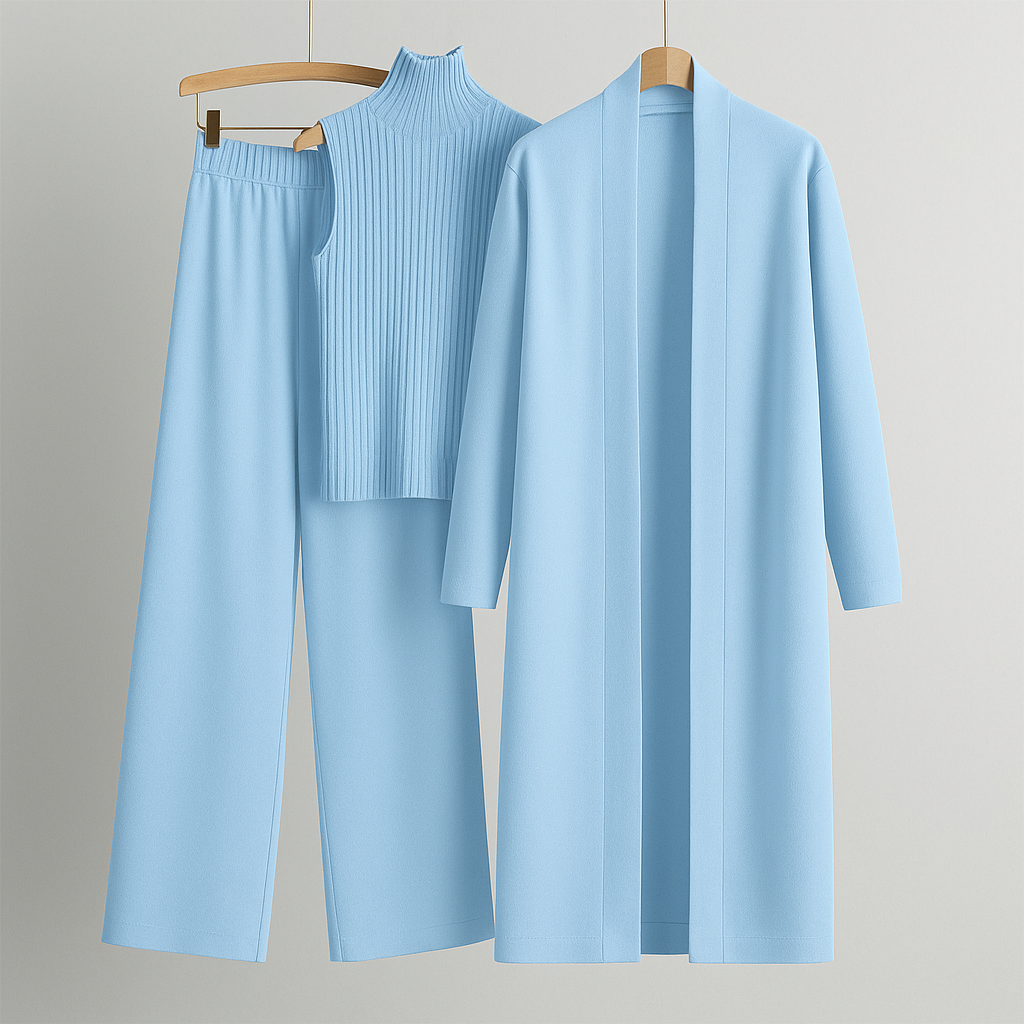 Long Gown Style 3-Pcs Winter Co-Ord Suit. WWTS-13