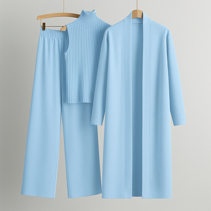 Long Gown Style 3-Pcs Winter Co-Ord Suit. WWTS-13