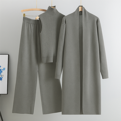 Long Gown Style 3-Pcs Winter Co-Ord Suit. WWTS-13