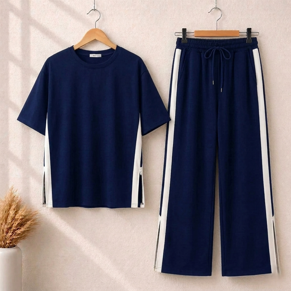 Side Panel 2-Pcs Summer Dry-Fit Tracksuit For Her.