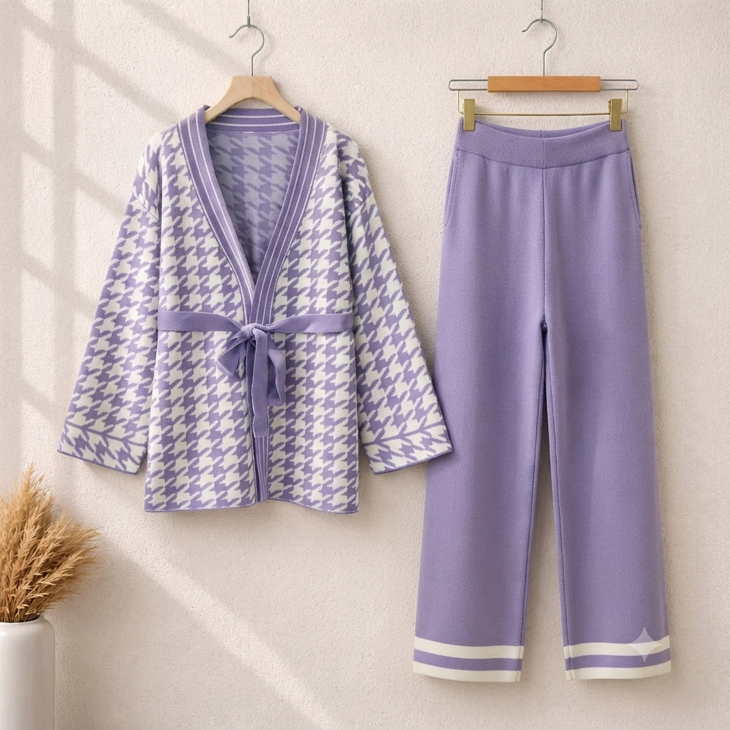 Belt Style Premium Quality Winter 2-Pcs Co-Ord Set. CWTS-34