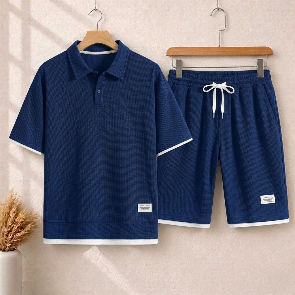 Short Sleeve Round Neck SummerSuit.