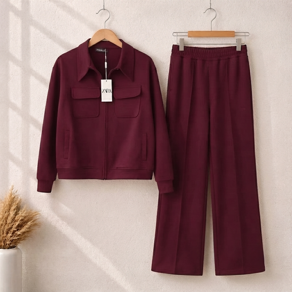6 Pocket Style Premium Quality Winter 2-Pcs Tracksuit. CWTS-37