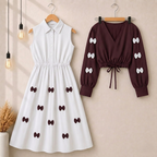 Classic Wine Bow Embellished Maxi 2-Piece