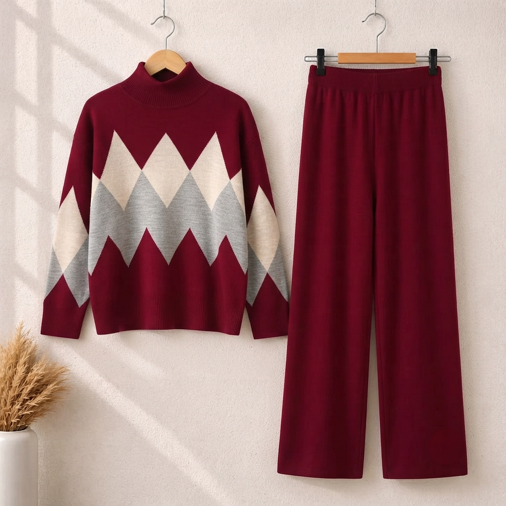 Diamond Premium Quality Winter 2-Pcs Co-Ord Set. CWTS-27