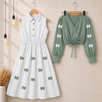 Classic Wine Bow Embellished Maxi 2-Piece