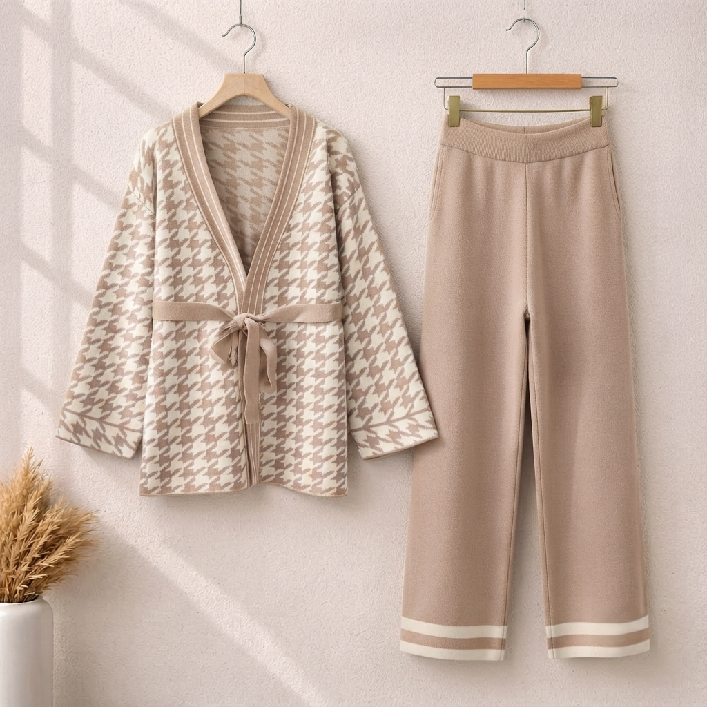 Belt Style Premium Quality Winter 2-Pcs Co-Ord Set. CWTS-34
