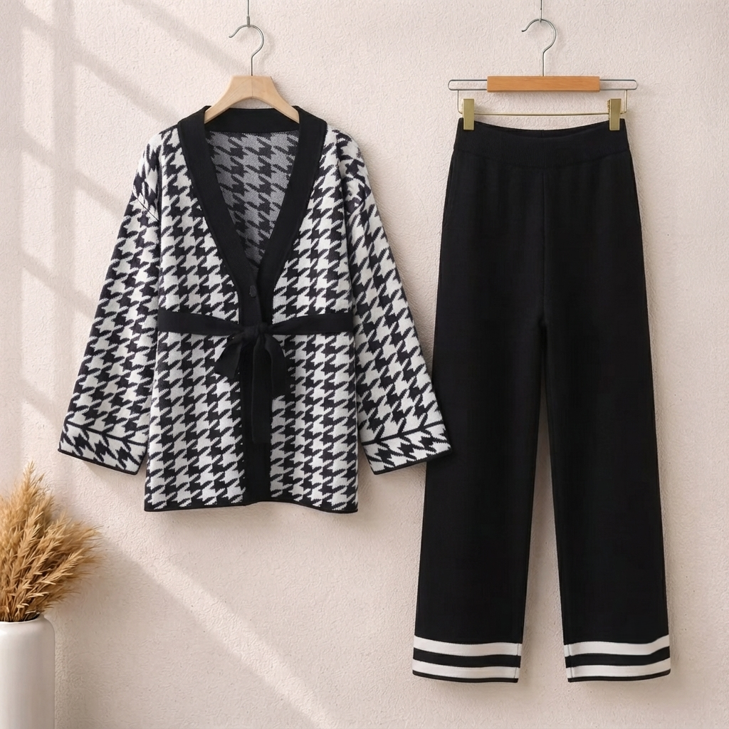 Belt Style Premium Quality Winter 2-Pcs Co-Ord Set. CWTS-34