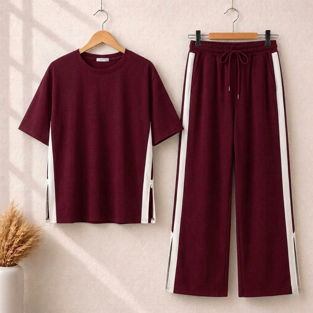 Side Panel 2-Pcs Summer Dry-Fit Tracksuit For Her.