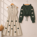 Classic Wine Bow Embellished Maxi 2-Piece