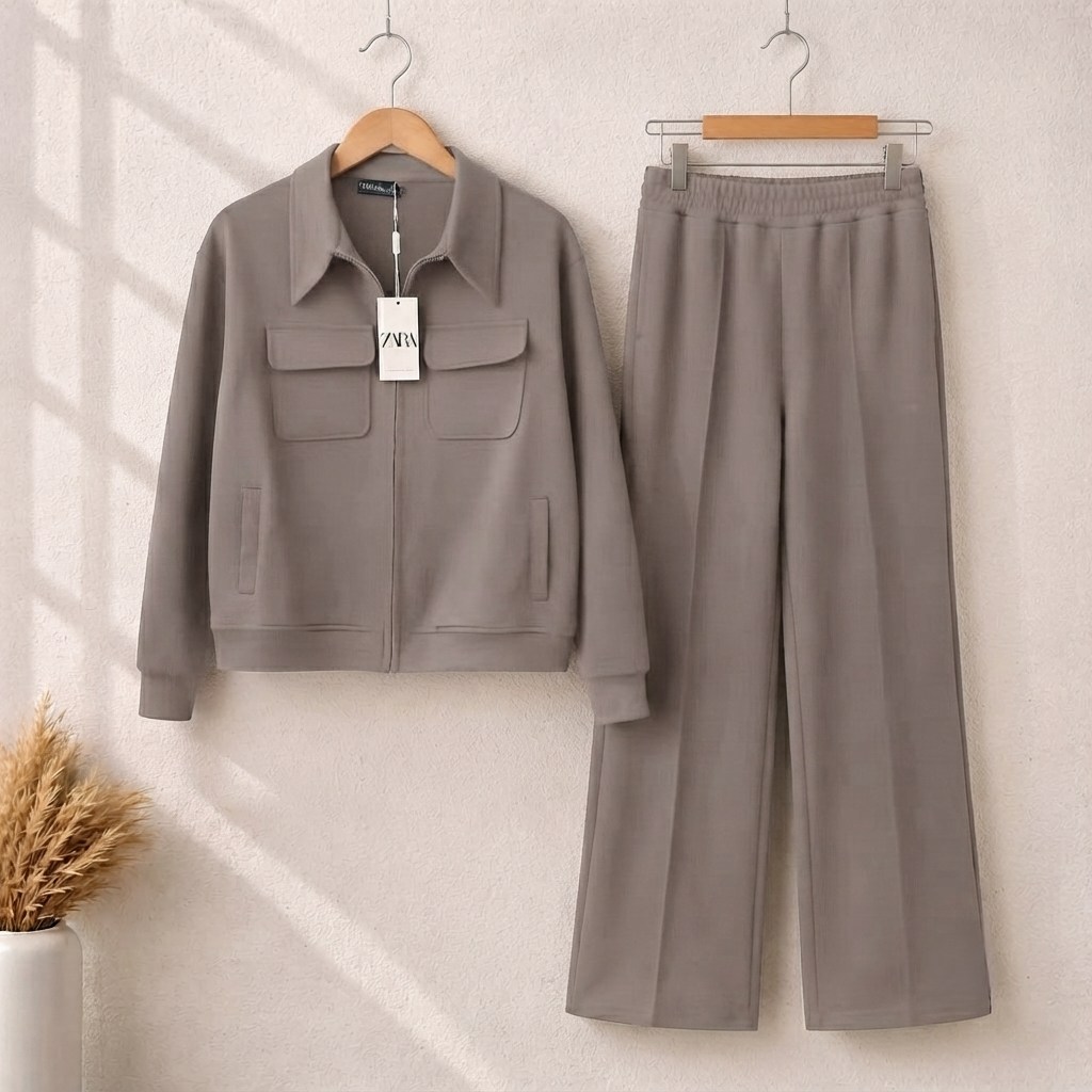 6 Pocket Style Premium Quality Winter 2-Pcs Tracksuit. CWTS-37