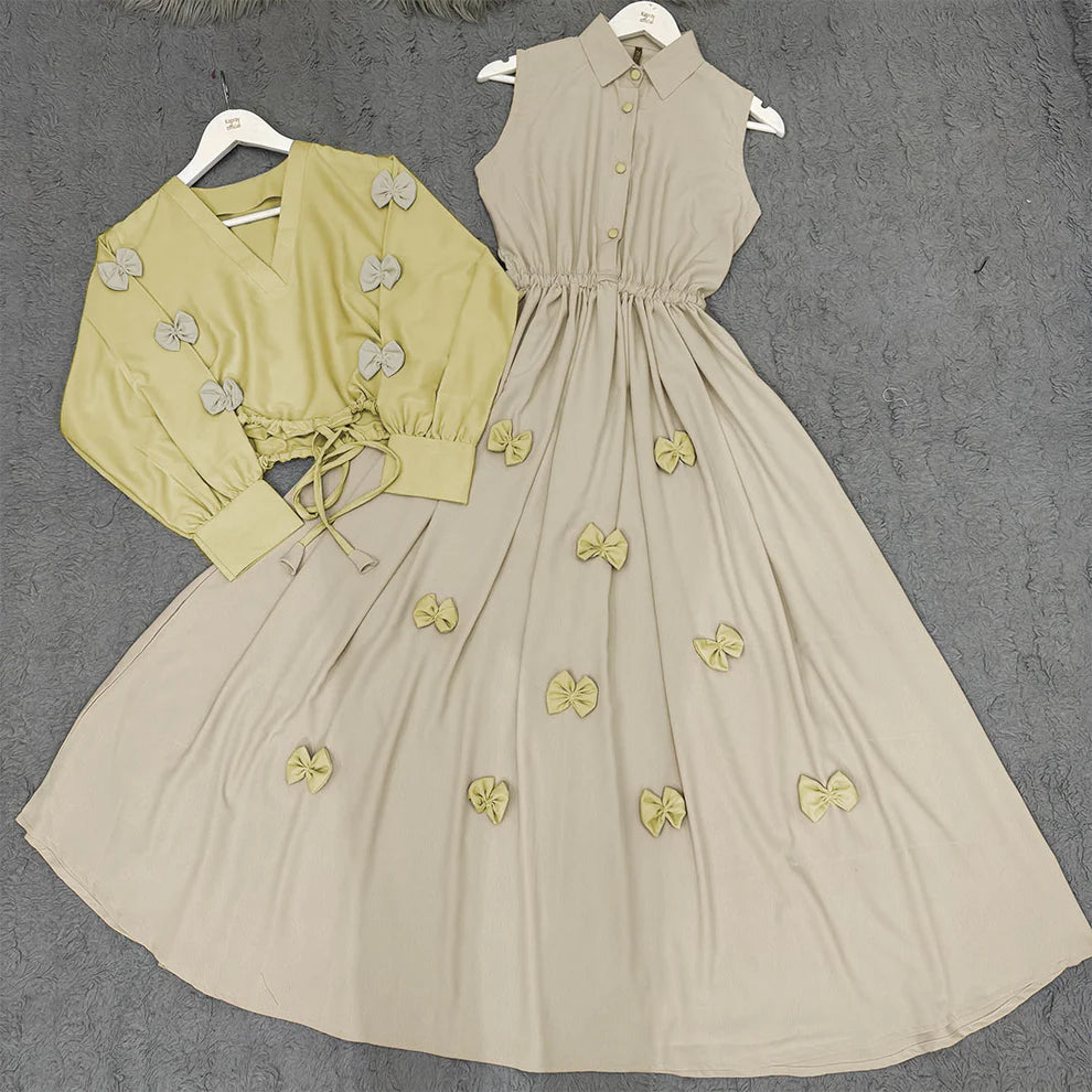 Classic Wine Bow Embellished Maxi