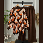 Geometric Premium Quality Winter 2-Pcs Co-Ord Set. CWTS-41