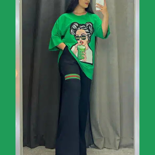 Women Drop Shoulder Summer Suit.