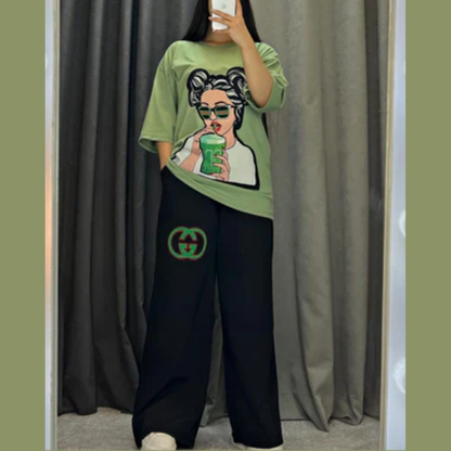 Women Drop Shoulder Summer Suit.