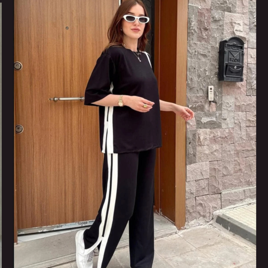 Side Panel 2-Pcs Summer Dry-Fit Tracksuit For Her.