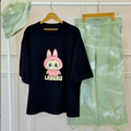Labubu Design Western 2-Pcs Summer Tracksuit For Her CWTS-05