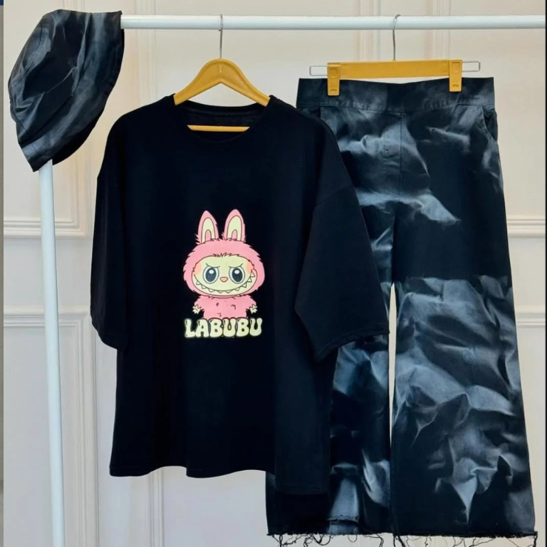 Labubu Design Western 2-Pcs Summer Tracksuit For Her CWTS-05