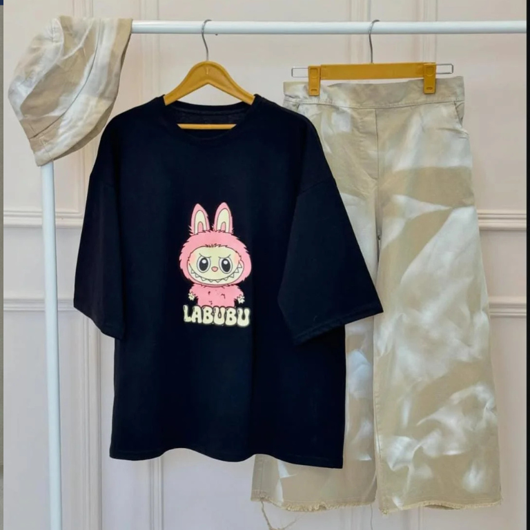 Labubu Design Western 2-Pcs Summer Tracksuit For Her CWTS-05