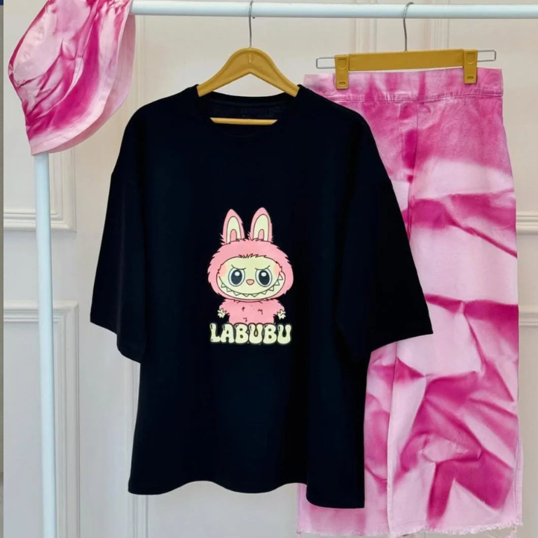 Labubu Design Western 2-Pcs Summer Tracksuit For Her CWTS-05