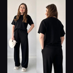 Round Neck Style Short Sleeve 2-Pcs Summer Tracksuit For Her CWTS-02