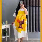 Summer Drop Shoulder Printed Long Top. C-02