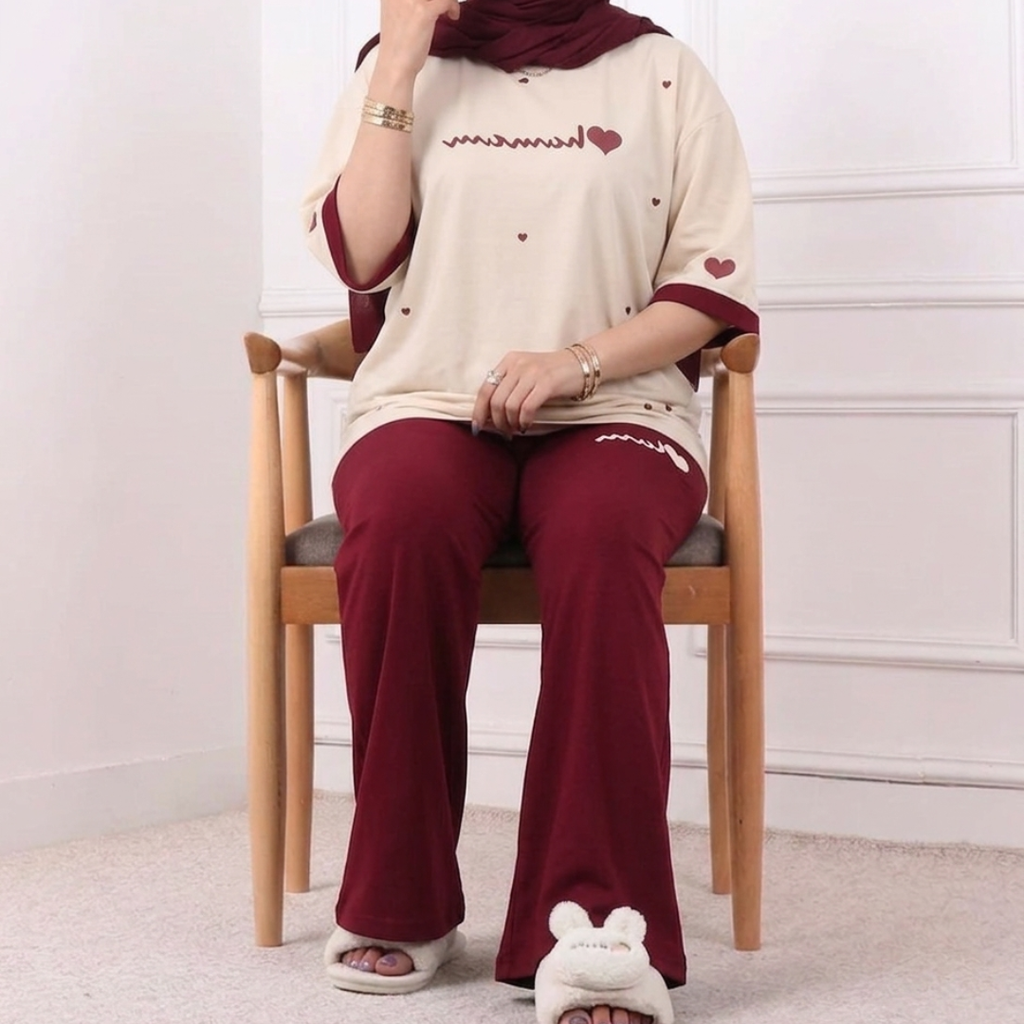 Heart Style Western 2-Pcs Summer Tracksuit For Her MWTS-33