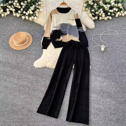 Trendy Sky Print Casual Winter Tracksuit