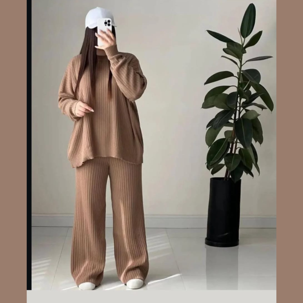 Rib Premium Quality Winter 2-Pcs Tracksuit. CWTS-36