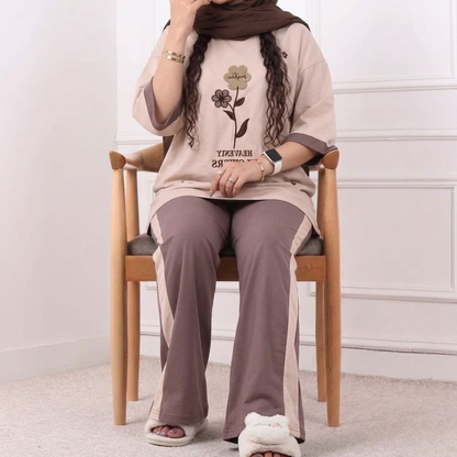 Flower Style Western 2-Pcs Summer Tracksuit For Her MWTS-35