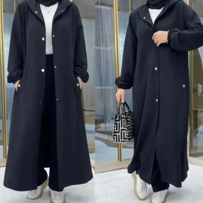 Long Button Hoodie Style 2-Pcs Winter Co-Ord Set. WWTS-18