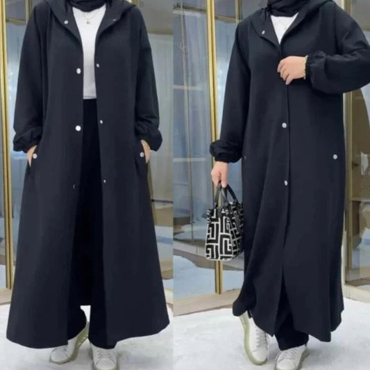 Long Button Hoodie Style 2-Pcs Winter Co-Ord Set. WWTS-18