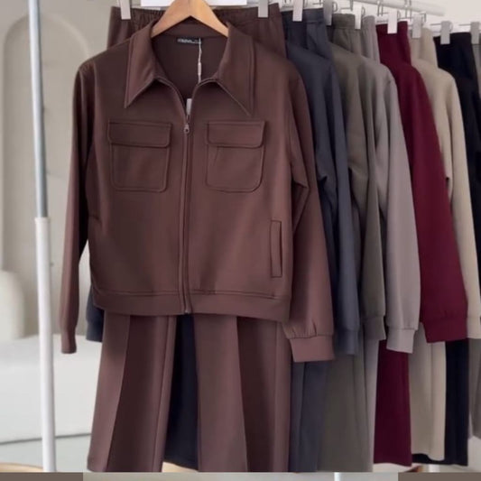 6 Pocket Style Premium Quality Winter 2-Pcs Tracksuit. CWTS-37