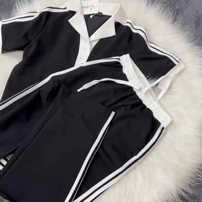 Contrast Collar Style Western 2-Pcs Summer Dry-Fit Tracksuit For Her. WSTS-01