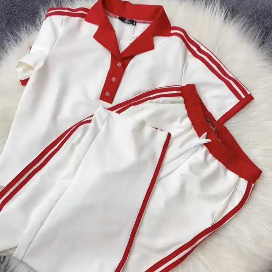 Contrast Collar Style Western 2-Pcs Summer Dry-Fit Tracksuit For Her. WSTS-01