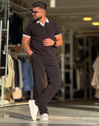 Men’s White Collar Premium Polo Co-Ord Set MMSS-11